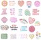 100PCS Cute Preppy Stickers Pink Motivational Vinyl Waterproof Sticker